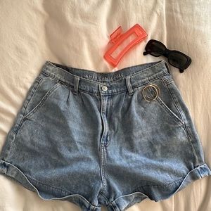 American Eagle High Waist Blue Denim Shorts